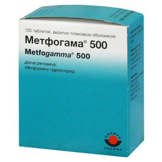 Метфогамма 500 таблетки 500 мг №120